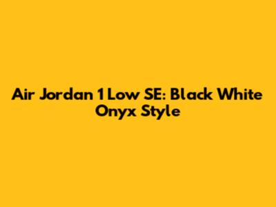 Air Jordan 1 Low SE: Black White Onyx Style
