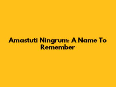Amastuti Ningrum: A Name To Remember