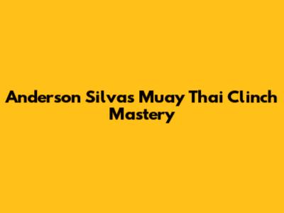 Anderson Silva's Muay Thai Clinch Mastery