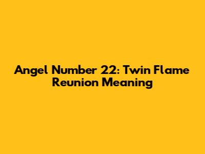 Angel Number 22: Twin Flame Reunion Meaning