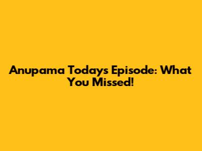 Anupama Today's Episode: What You Missed!