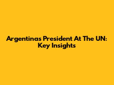 Argentina's President At The UN: Key Insights