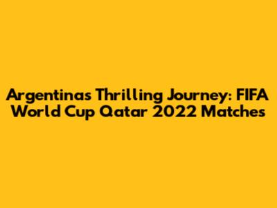 Argentina's Thrilling Journey: FIFA World Cup Qatar 2022 Matches