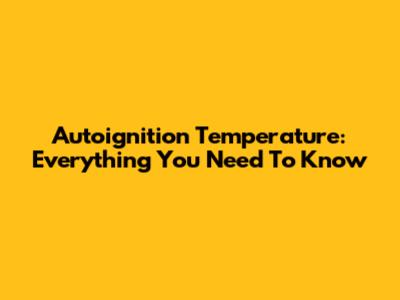 Autoignition Temperature: Everything You Need To Know