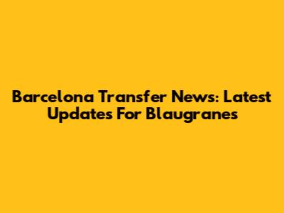 Barcelona Transfer News: Latest Updates For Blaugranes