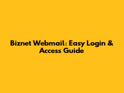 Biznet Webmail: Easy Login & Access Guide