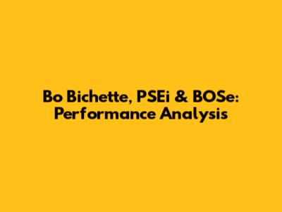 Bo Bichette, PSEi & BOSe: Performance Analysis