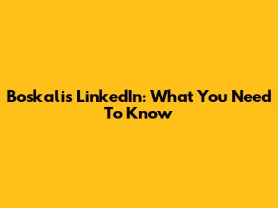 Boskalis LinkedIn: What You Need To Know