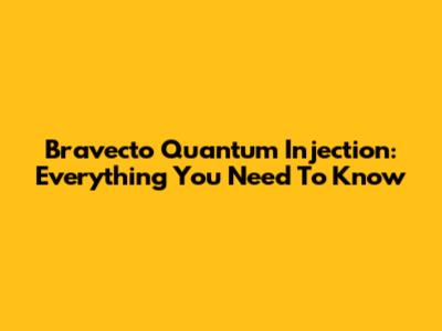 Bravecto Quantum Injection: Everything You Need To Know