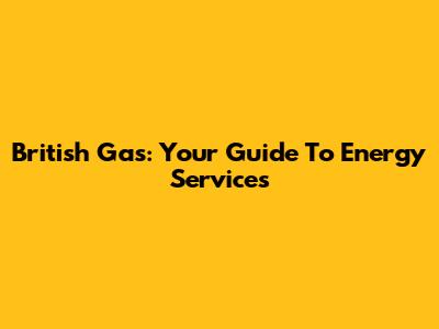 British Gas: Your Guide To Energy Services