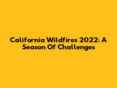 California Wildfires 2022: A Season Of Challenges