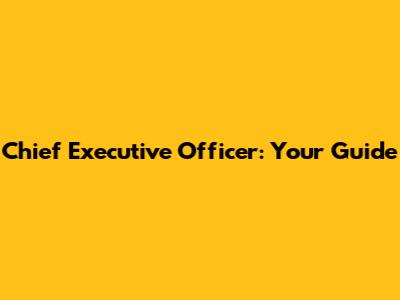 Chief Executive Officer: Your Guide