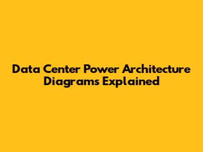 Data Center Power Architecture Diagrams Explained