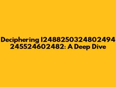 Deciphering I2488250324802494 245524602482: A Deep Dive