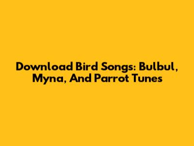 Download Bird Songs: Bulbul, Myna, And Parrot Tunes