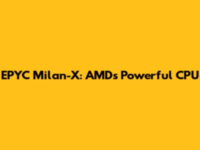 EPYC Milan-X: AMD's Powerful CPU