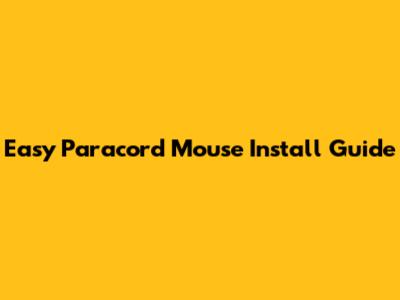 Easy Paracord Mouse Install Guide