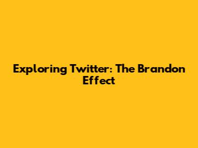 Exploring Twitter: The Brandon Effect