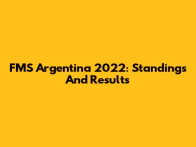FMS Argentina 2022: Standings And Results