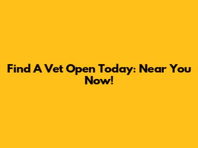 Find A Vet Open Today: Near You Now!