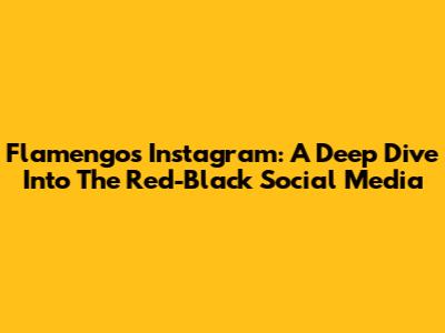 Flamengo's Instagram: A Deep Dive Into The Red-Black Social Media
