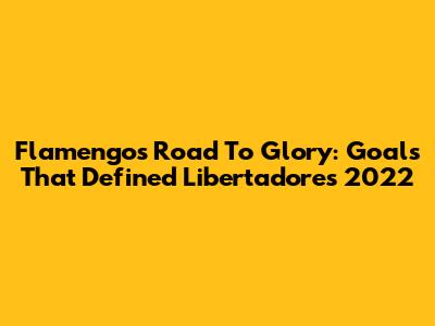 Flamengo's Road To Glory: Goals That Defined Libertadores 2022