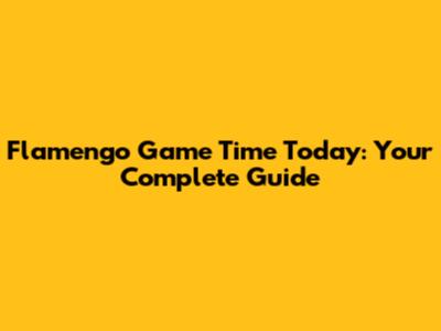 Flamengo Game Time Today: Your Complete Guide