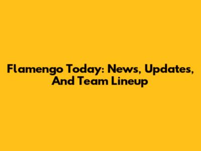 Flamengo Today: News, Updates, And Team Lineup