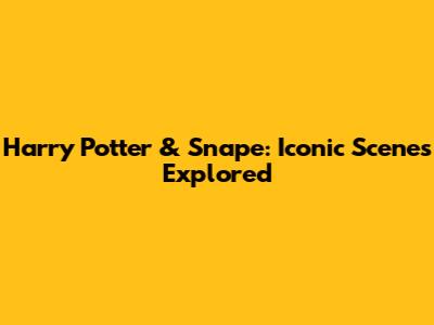 Harry Potter & Snape: Iconic Scenes Explored
