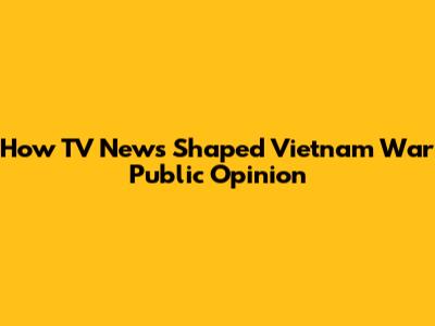 How TV News Shaped Vietnam War Public Opinion