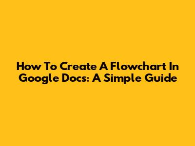 How To Create A Flowchart In Google Docs: A Simple Guide