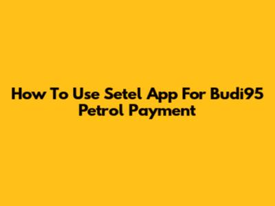 How To Use Setel App For Budi95 Petrol Payment