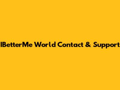 IBetterMe World Contact & Support