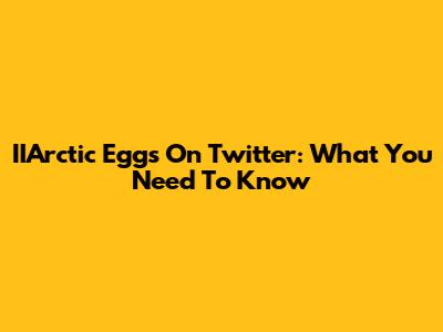 IIArctic Eggs On Twitter: What You Need To Know