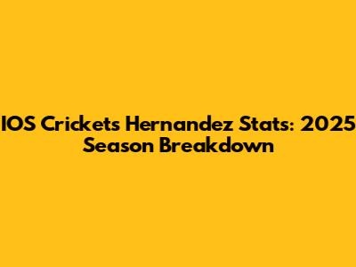 IOS Crickets Hernandez Stats: 2025 Season Breakdown
