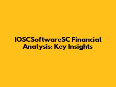 IOSCSoftwareSC Financial Analysis: Key Insights