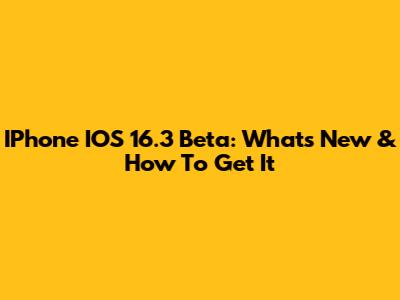 IPhone IOS 16.3 Beta: What's New & How To Get It