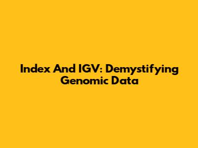 Index And IGV: Demystifying Genomic Data