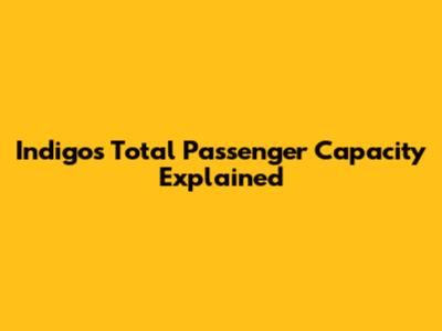 Indigo's Total Passenger Capacity Explained