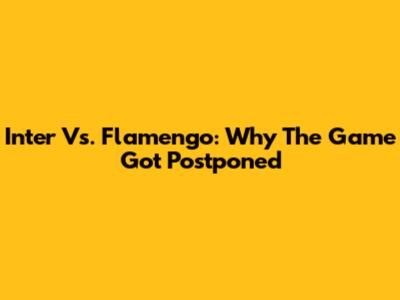 Inter Vs. Flamengo: Why The Game Got Postponed