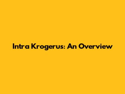 Intra Krogerus: An Overview
