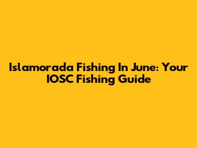 Islamorada Fishing In June: Your IOSC Fishing Guide