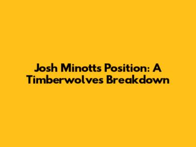 Josh Minott's Position: A Timberwolves Breakdown