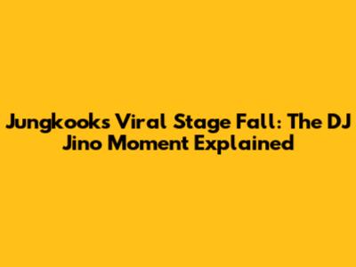 Jungkook's Viral Stage Fall: The DJ Jino Moment Explained