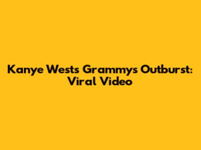 Kanye West's Grammy's Outburst: Viral Video