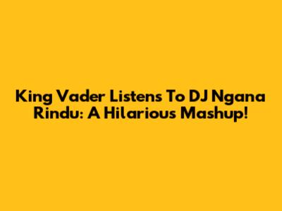 King Vader Listens To DJ Ngana Rindu: A Hilarious Mashup!
