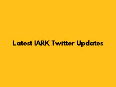 Latest IARK Twitter Updates