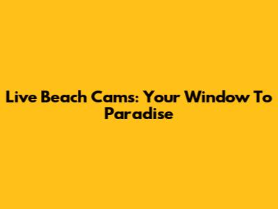 Live Beach Cams: Your Window To Paradise