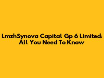 LmzhSynova Capital Gp 6 Limited: All You Need To Know