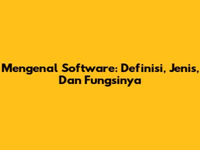 Mengenal Software: Definisi, Jenis, Dan Fungsinya
